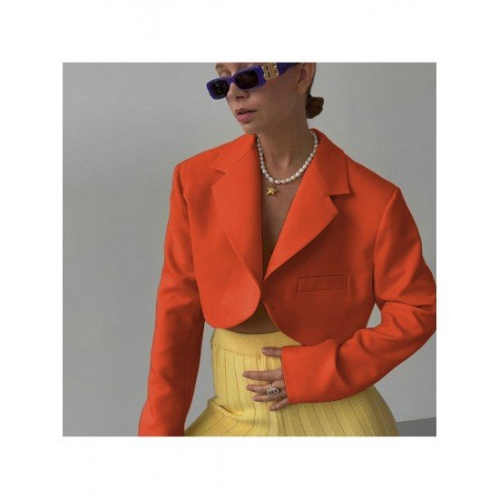  Versatile Solid Color Cardigan Long Sleeve Lapel Coats