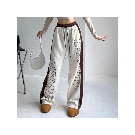 Vintage Sports Drawstring Loose Drawstring Leg Trousers