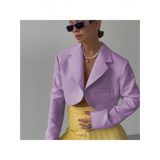  Versatile Solid Color Cardigan Long Sleeve Lapel Coats