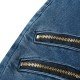  Fashion Pure Color Zipper Men's Denim Jeans