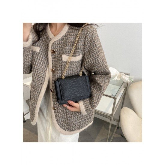 Dating PU Pure Color Chain Shoulder Bag