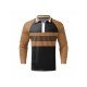 Color Blocking Long Sleeve Polo Shirts For Men