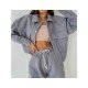  Pure Color Long Sleeve Women's Casual Sets