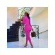 Fashion Contrast Color Lapel Women's Two-Piece Suit