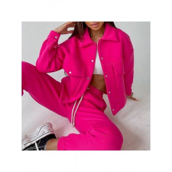  Pure Color Long Sleeve Women's Casual Sets