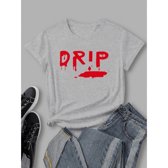 Simple Easy Matching Letter Printed T Shirts