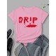 Simple Easy Matching Letter Printed T Shirts