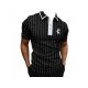 Street Striped Short Sleeve Men Polo Shirts