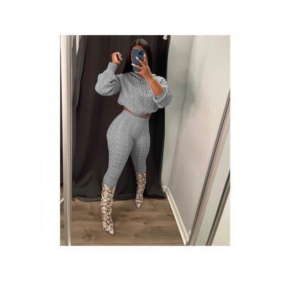 Women Solid Sweater Matching 2 Piece Trouser Sets