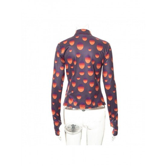 Designer Printed Button Up Ladies Tops