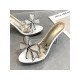 Fashion Summer Rhinestone Bow Heeled Slipper