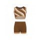 Striped Sleeveless Cropped Top And Short Sets Women