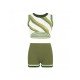 Striped Sleeveless Cropped Top And Short Sets Women