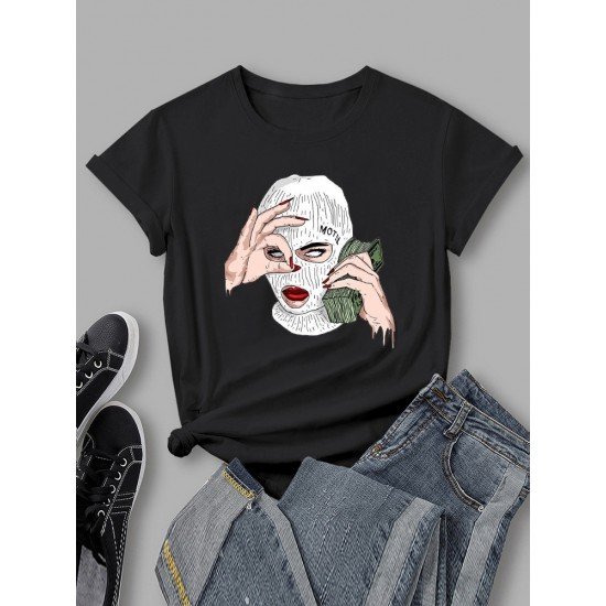 Latest Short Sleeve Graphic T Shirt Tops For Women