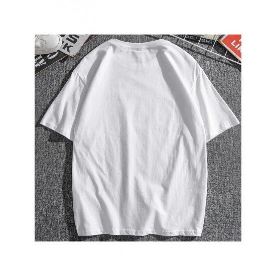 Short Sleeve White Printed Tee Shirts For Men