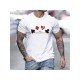 Short Sleeve White Printed Tee Shirts For Men