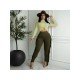 Tassel Green Matching Trouser And Top Sets For Women