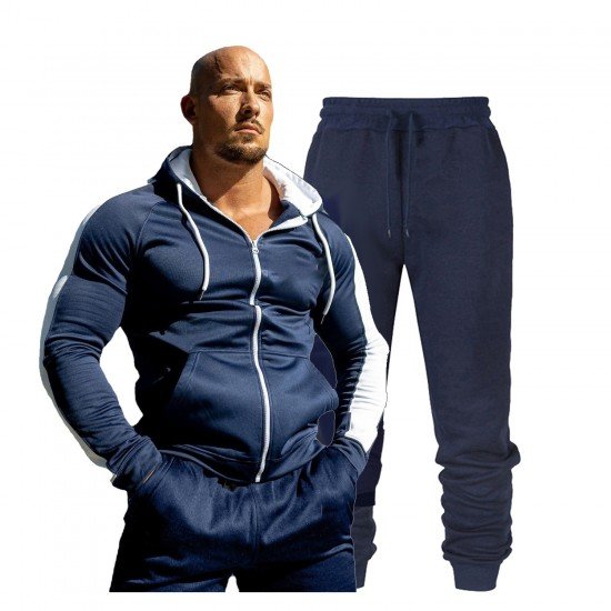 Casual Active Hooded Coat And Pant Sets For Men