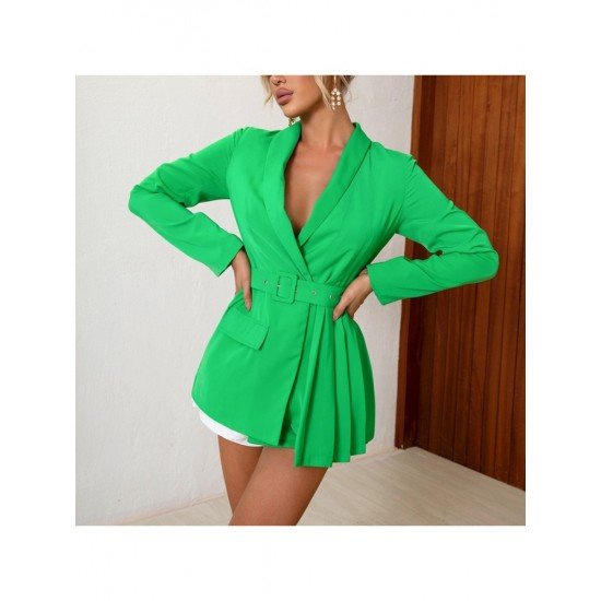  2022 Fashion Pure Color Women's Long Sleeve Coats