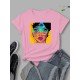 Street Graphic Short Sleeve Ladies T Shirt Tops