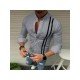 Contrast Color Stand Collar Shirts For Men