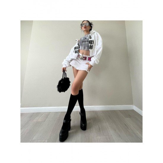  Casual Loose Printing Letter Hooded Women's Hoodie