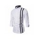 Contrast Color Stand Collar Shirts For Men