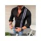 Contrast Color Stand Collar Shirts For Men