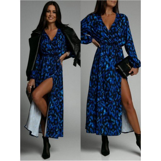  Vacation Printing Split Hem Women's Mid-length Dress