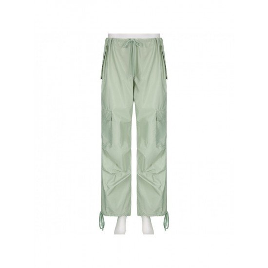 Summer Street Ladies Solid Loose Drawstring Cargo Trousers