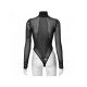 See Through Turtle Neck Long Sleeve Hot Drilling Bodysuits