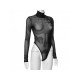 See Through Turtle Neck Long Sleeve Hot Drilling Bodysuits