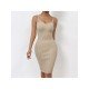  Sexy V Neck Pure Color Sleevelss Dress