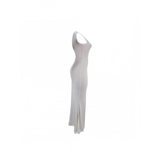  Pure Color Fishtail Sleeveless Dress For Women