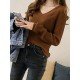  2022 Pure Color V-Neck Women Knitwear