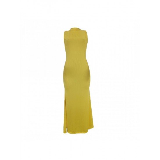  Pure Color Fishtail Sleeveless Dress For Women