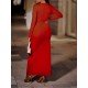  2022 Pure Color Slim Split Hem Long Dress