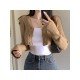  2022 Pure Color Long Sleeve Crop Small Jacket