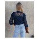  2022 Pure Color Lace Women's Long Sleeve Top