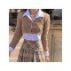  2022 Pure Color Long Sleeve Crop Small Jacket