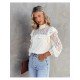  2022 Pure Color Lace Women's Long Sleeve Top