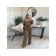 New Fashion Solid Pockets Off The Shoulder Jumpsuits