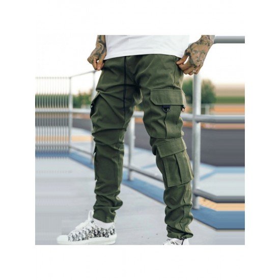  Casual Pure Color Work Trousers For Men