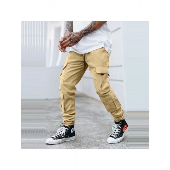  Casual Pure Color Work Trousers For Men