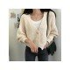 V Neck White Loose Sweater Cardigan Coats