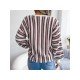  Casual Lantern Sleeve Bandage Striped Women's Sweater