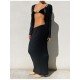 Trendy Solid Matching Maxi Skirt And Top Sets