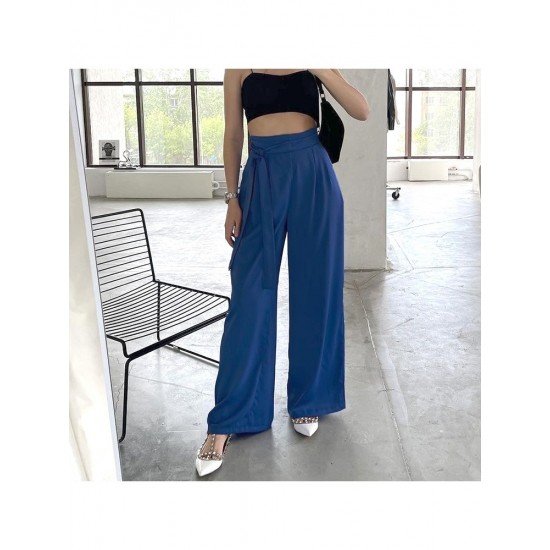 Fall Solid Wide Leg Women Long Pants