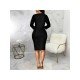  Fashion Printing Patchwork Women's Long Sleeve Dress