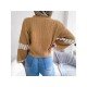  Fashion V Neck Contrast Color Women's Sweater